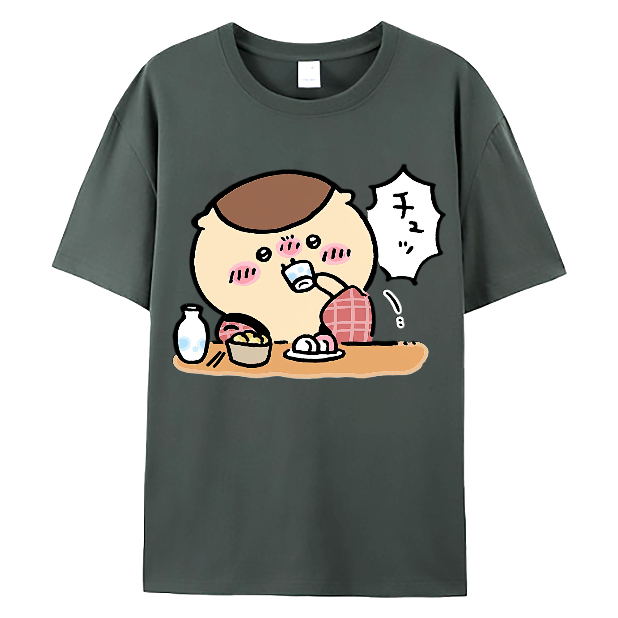 （画像用） ちいかわ くりまんじゅう Chii-kawa kuri manjū 綿100％ メンズ半袖Tシャツ｜肌触りやわらか＆通気性